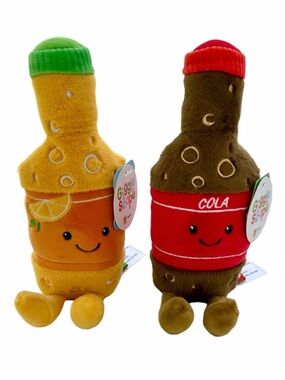 Gigglescape Orange Soda Cola Bottles Plushes Anamorphic Kawaii Stuffed NEW